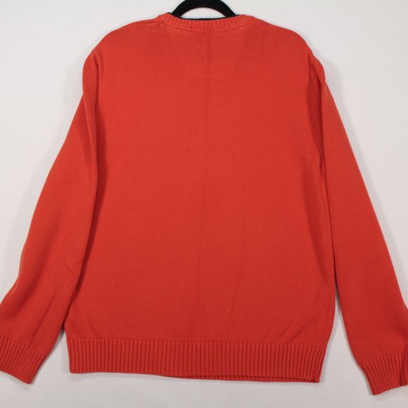 Nautica Sweater Men's XL Red Orange Long Sleeve Solid Pullover - Picture 7 of 10